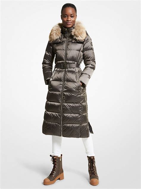 michael michael kors quilted nylon belted puffer coat|Michael Kors insulated jacket.